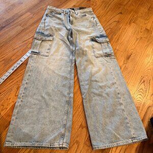 GAP HIGH RISE WIDE LEG JEANS NEW SIZE 6 / 28 CARGO RELAXED THIGH